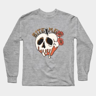 Bite Me Floral Skull Long Sleeve T-Shirt